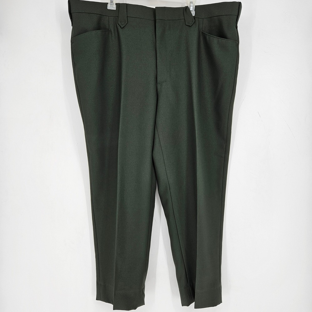 Vintage Circle S Pants‎ Mens 48 Green Western Formal Classic Polyester Casual